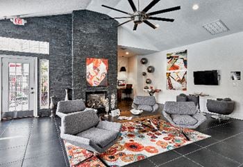 Gas fireplace area